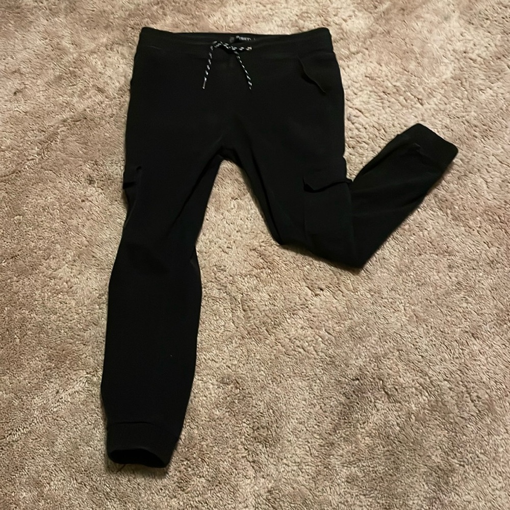 Black "tech wear" joggers